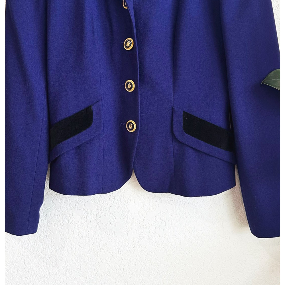 VTG Georgiou Studio Worsted Wool Blazer Womens 10 Preppy Old Money Equestrian - Picture 3 of 9